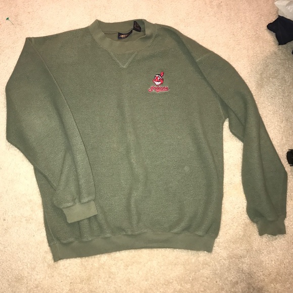 Vintage Cleveland Indians Green Cotton Pullover - Picture 1 of 8